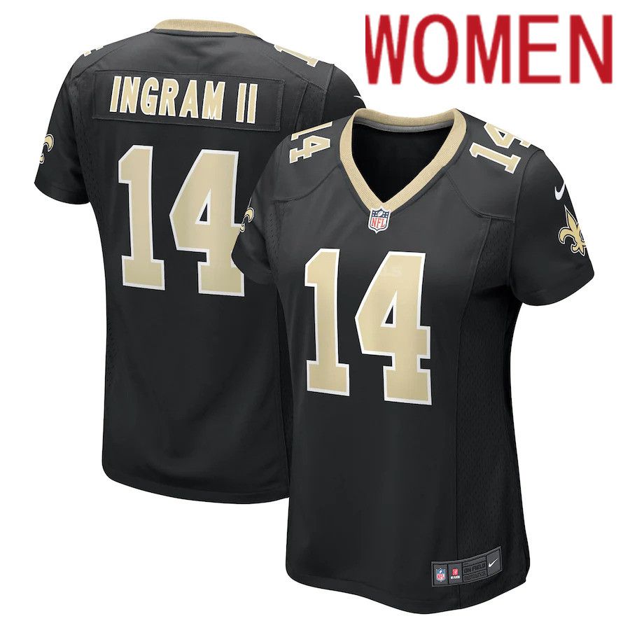 Women New Orleans Saints 14 Mark Ingram II Nike Black Game NFL Jersey